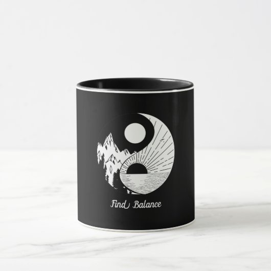 Balance Zen Yin Yang Schwarz-weiß Tasse (Zentrum)