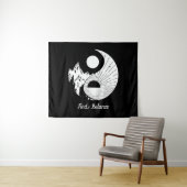 Balance Zen Yin Yang Schwarz-weiß Wandteppich (Beispiel (Horizontal))