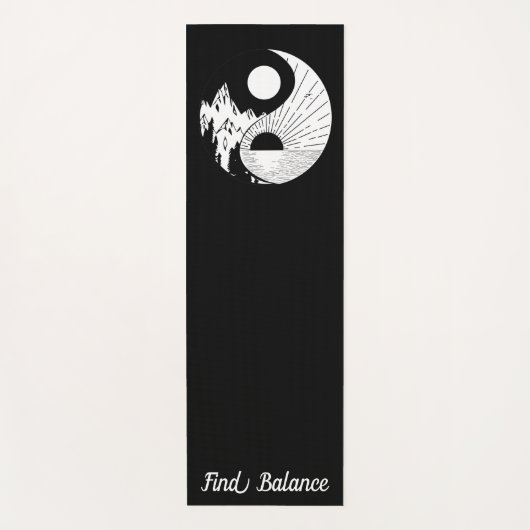 Balance Zen Yin Yang Schwarz-weiß Yogamatte (Vorderseite)