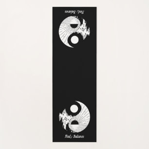 Balance Zen Yin Yang Schwarz-weiß Yogamatte