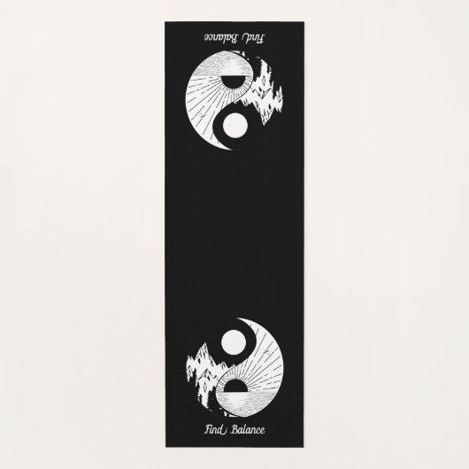 Balance Zen Yin Yang Schwarz-weiß Yogamatte (Vorderseite)