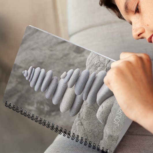 Balanced Beach Pebbles Rock Cairns Notizblock