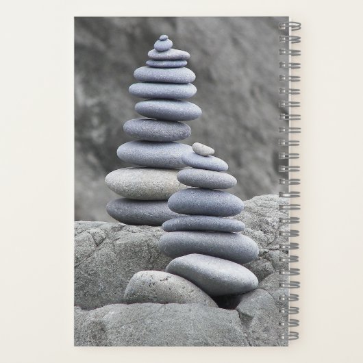 Balanced Beach Pebbles Rock Cairns Notizblock (Rückseite)