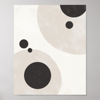 Balanced Circles – Neutral Abstract Wall Art Poster