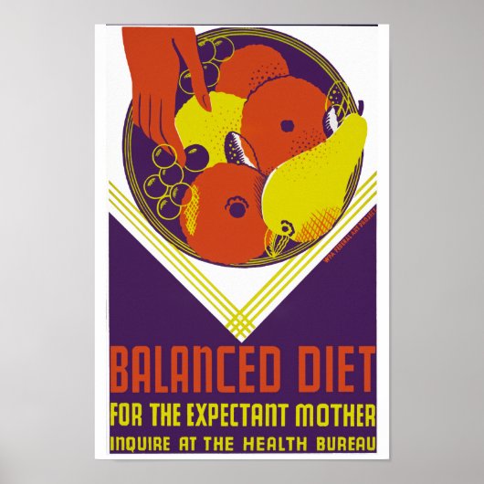 Balanced Diet for the Expectant Mother Poster (Vorne)
