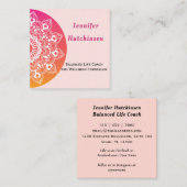 Balanced Life Coach Wellness Quadratische Visitenkarte (Vorne/Hinten)