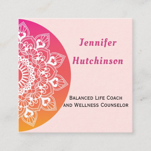 Balanced Life Coach Wellness Quadratische Visitenkarte (Vorderseite)