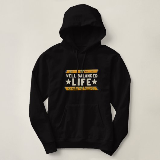 Balanced Life Spirit Level Tool Funny Construction Hoodie (Design vorne)