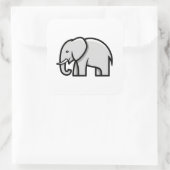 Balanced Minimal Elephant Illustration Quadratischer Aufkleber (Tasche)