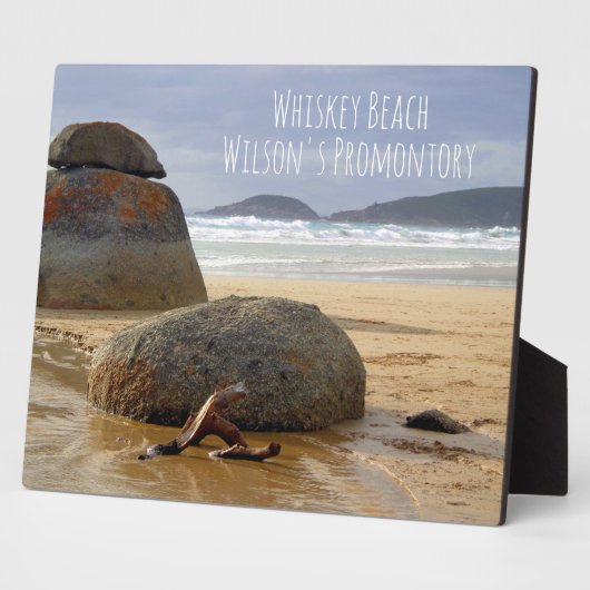 Balanced Rocks and Driftwood on Australian Beach P Fotoplatte (Seite)