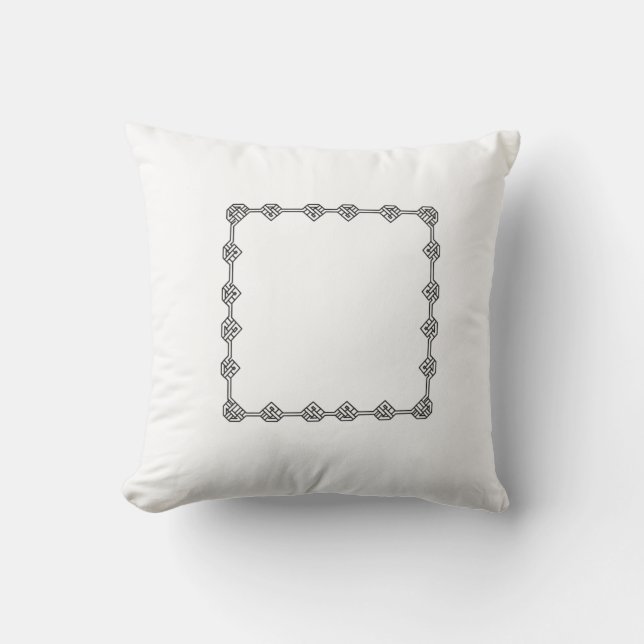 Balanced Soul Pillow | Minimalist Tibetan Boho Aes Kissen (Vorderseite)