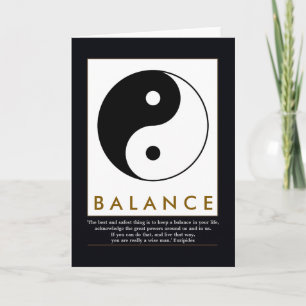 Balancenyoga yin Yang mit Zitat Karte
