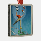 Balancierende Drogen des Mannes und Dollarzeichen Ornament Aus Metall (Rechts)