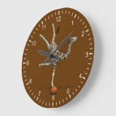 Balancierende Giraffe Große Wanduhr (Winkel)