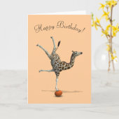 Balancierende Giraffe Karte (Gelbe Blume)