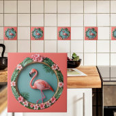 Balancierender Flamingo Fliese