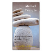 Balancierendes Stein-Quadrat + Ihr Text u. Ideen Magnetische Visitenkarte (Vorderseite Vertikal)