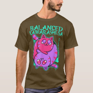 Balancierte Kawairashi-sa Yin Yang Anime Katze Kät T-Shirt