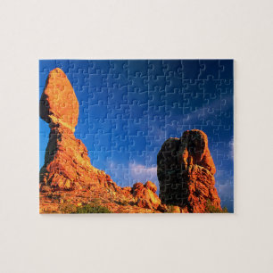 Balancierter Felsen bei Sonnenuntergang Puzzle