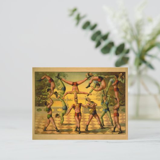 Balancing Acrobats Circus Poster Postkarte (Stehend Vorderseite)