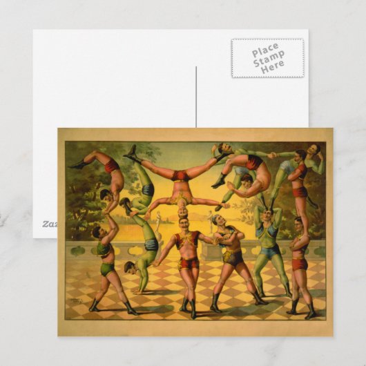 Balancing Acrobats Circus Poster Postkarte (Vorne/Hinten)