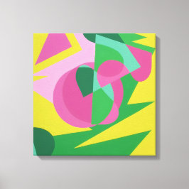 Balancing Act Yellow Background Canvas Print Leinwanddruck