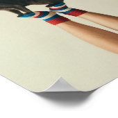 Balancing Cat on Stricksocken, Black Cat Poster (Ecke)