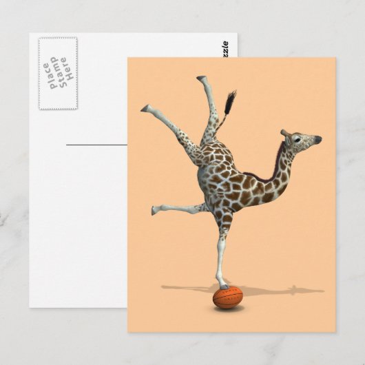 Balancing Giraffe Postkarte (Vorne/Hinten)