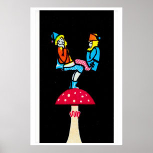 Balancing Gnomes Matchbox Kunstprint, Russisch Poster