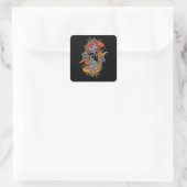 Balancing Koi Quadratischer Aufkleber (Tasche)