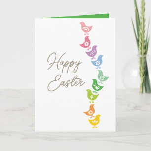 Balancing Retro Rainbow Chicks Custom Fun Card Feiertagskarte