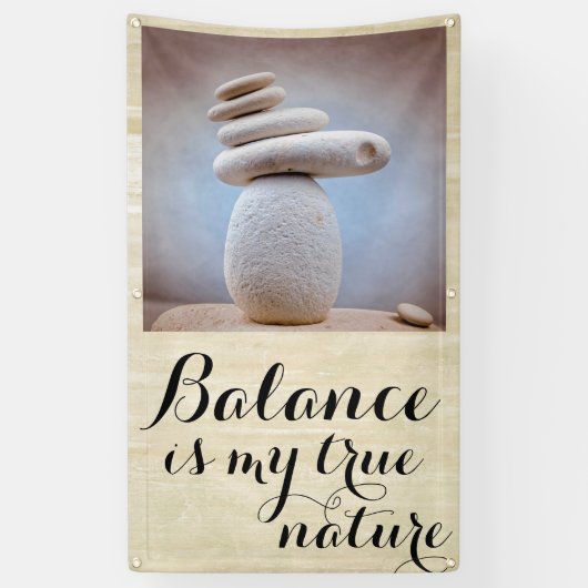 Balancing Stones Square + Ihr Text & Ideen Banner (Vertikal)