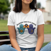 Balancing Vibes Sun & Moon Celestial Hamsa T-Shirt
