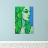 Balanis, Dryade, grüne Blätter, Waldgöttin, Kunst Leinwanddruck (Insitu (Holzboden))
