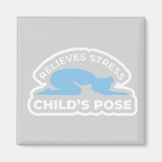 Balasana Child’s Pose • Relieves Stress Yoga Magnet (Vorne)