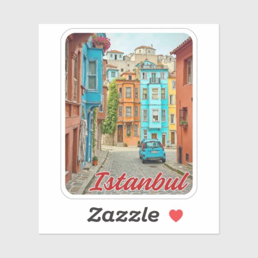 Balat Istanbul Türkei Wasserfarbe Aufkleber (Blatt)