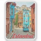 Balat Istanbul Türkei Wasserfarbe Aufkleber (Vorderseite)