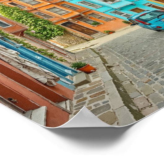 Balat Istanbul Türkei Wasserfarbe Poster (Ecke)