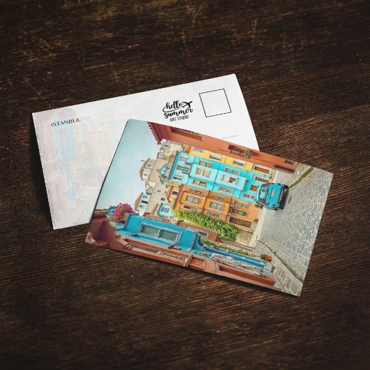 Balat Istanbul Türkei Wasserfarben Postkarte