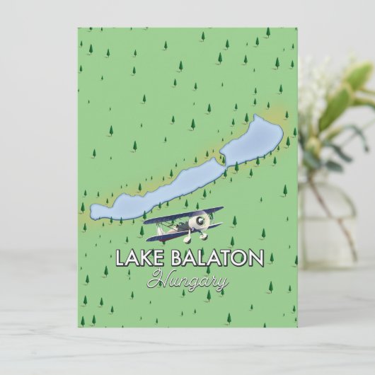 Balaton Ungarn Karte (Stehend Vorderseite)