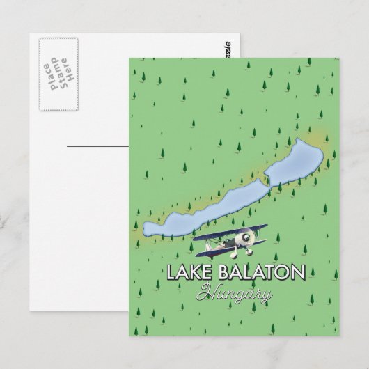 Balaton Ungarn Karte (Vorne/Hinten)