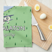 Balaton Ungarn Karte Geschirrtuch (Viertel Falte)