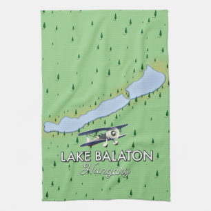 Balaton Ungarn Karte Geschirrtuch
