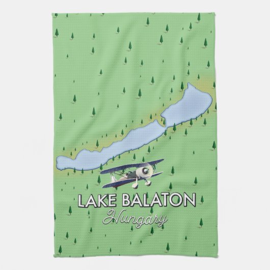 Balaton Ungarn Karte Geschirrtuch (Vertikal)