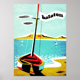 Balatonsee, Fischerboot an der Küste, Ungarn Poster