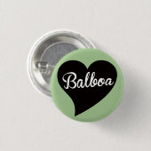 Balboa Black Heart Mint Button (Vorne & Hinten)