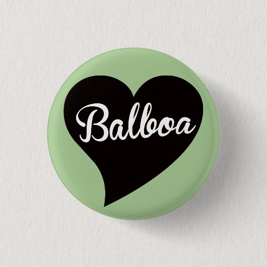 Balboa Black Heart Mint Button (Vorderseite)