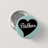 Balboa Black Heart Powder Blue Button (Vorne & Hinten)
