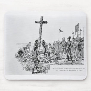 Balboa das Kreuz auf dem Ufer gründend Mousepad