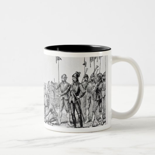 Balboa das Kreuz auf dem Ufer gründend Zweifarbige Tasse (Rechts)